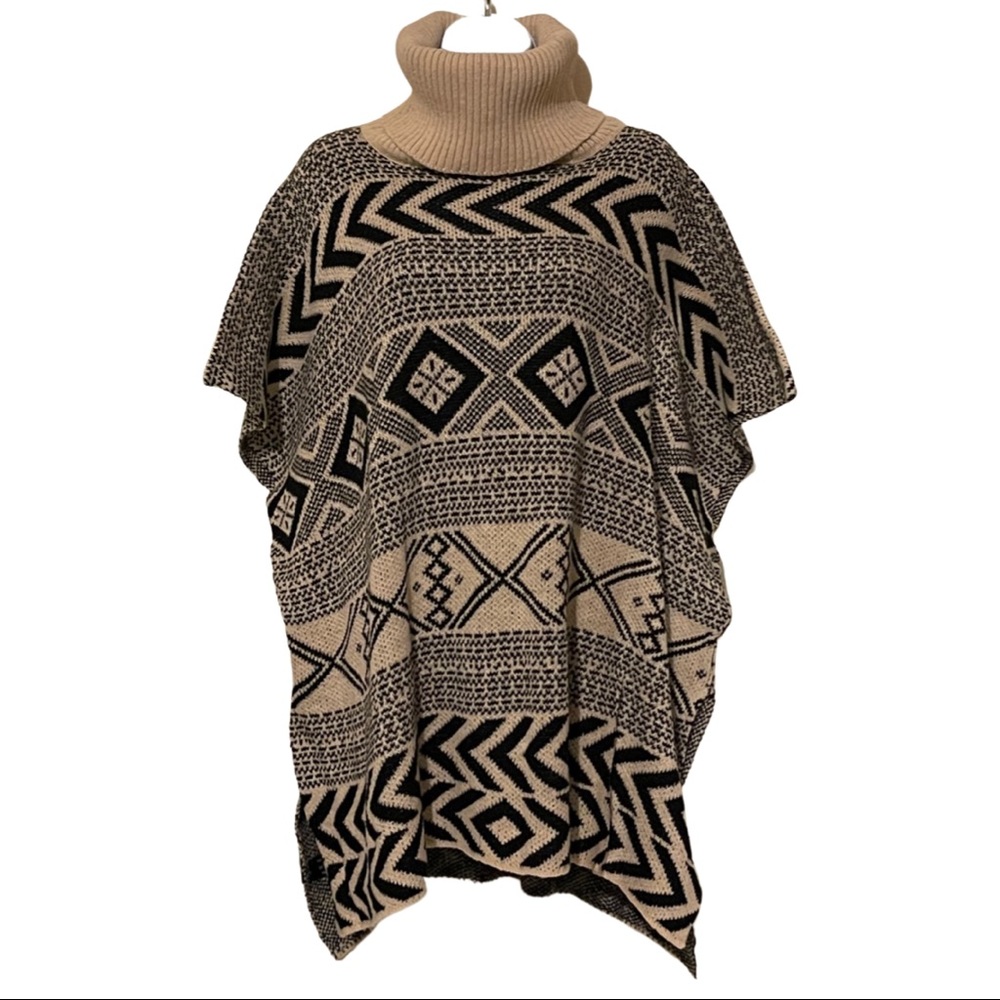 Turtleneck Poncho For Women